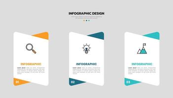 Modern business infographic template with 3 options or steps icons. vector