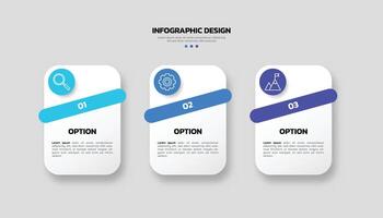 Modern infographic design template with 3 options or steps vector