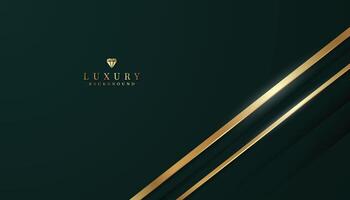 Dark green luxury background with golden elements. vector