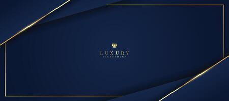 Elegant dark blue background with gold and glitter elements. modern luxury abstract background vector