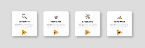 Infographic label design template with icons and 4 options or steps. vector