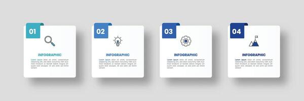 infografía etiqueta diseño modelo con íconos y 4 4 opciones o pasos. vector