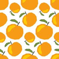 Seamless pattern with ripe oranges. Applique style drawing. Background, wrapping paper. vector