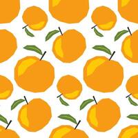 Seamless pattern with ripe oranges. Applique style drawing. Background, wrapping paper. vector