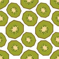 Seamless pattern with slices of ripe kiwi. Background, wrapping paper. Applique style drawing vector