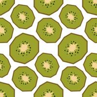 Seamless pattern with slices of ripe kiwi. Background, wrapping paper. Applique style drawing vector