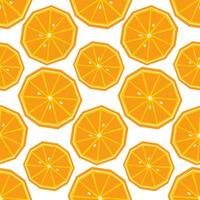 Seamless pattern with ripe slices of orange. Applique style drawing. Background, wrapping paper. vector