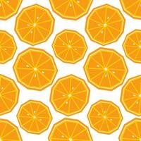 Seamless pattern with ripe slices of orange. Applique style drawing. Background, wrapping paper. vector