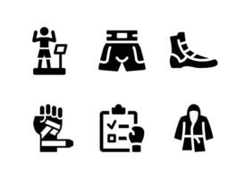 Simple Set of Boxing Vector Solid Icons