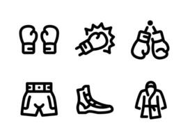 Simple Set of Boxing Vector Line Icons