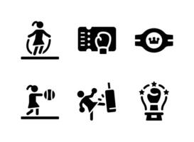 Simple Set of Boxing Vector Solid Icons