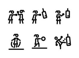 Simple Set of Boxing Vector Line Icons