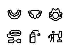 Simple Set of Boxing Vector Line Icons