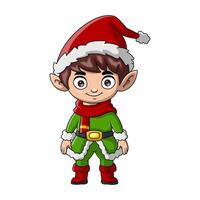 Cute christmas elf boy cartoon vector