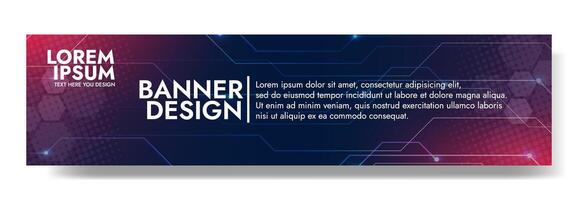 Gradient Digital technology banner. Futuristic banner for various design projects such as websites, presentations, print materials, social media posts vector