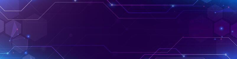 Gradient Digital technology banner. Futuristic banner for various design projects such as websites, presentations, print materials, social media posts vector