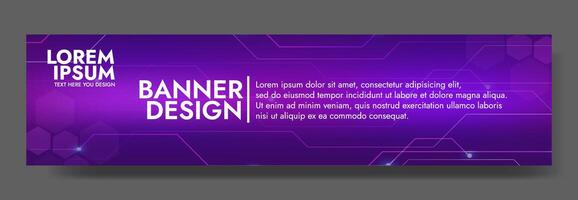 Gradient Digital technology banner. Futuristic banner for various design projects such as websites, presentations, print materials, social media posts vector