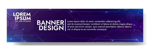 Gradient Digital technology banner. Futuristic banner for various design projects such as websites, presentations, print materials, social media posts vector