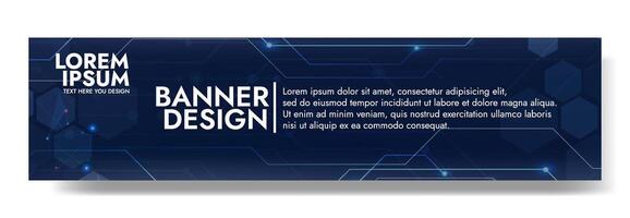 Gradient Digital technology banner. Futuristic banner for various design projects such as websites, presentations, print materials, social media posts vector