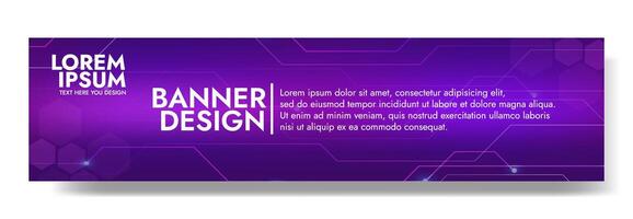 Gradient Digital technology banner. Futuristic banner for various design projects such as websites, presentations, print materials, social media posts vector