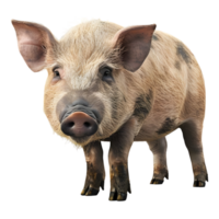 ai généré 3d le rendu de une porc permanent sur transparent Contexte - ai généré png