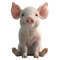 ai généré 3d le rendu de une porc permanent sur transparent Contexte - ai généré png