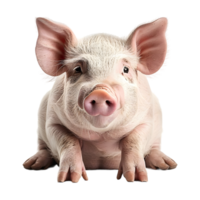 ai généré 3d le rendu de une porc permanent sur transparent Contexte - ai généré png