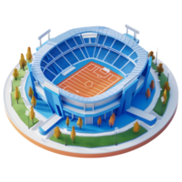 ai gerado 3d Renderização do uma isométrico estádio em transparente fundo - ai gerado png