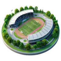 AI generated 3D Rendering of a Isometric Stadium on Transparent Background - Ai Generated png