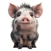 ai généré 3d le rendu de une porc permanent sur transparent Contexte - ai généré png