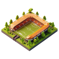 AI generated 3D Rendering of a Isometric Stadium on Transparent Background - Ai Generated png