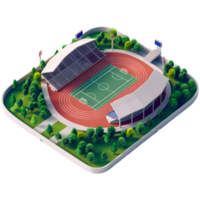 ai gerado 3d Renderização do uma isométrico estádio em transparente fundo - ai gerado png