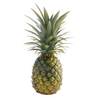 ai generato 3d interpretazione di un' ananas su trasparente sfondo - ai generato png