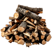 AI generated 3D Rendering of a Chopped Pieces of Woods on Transparent Background - Ai Generated png