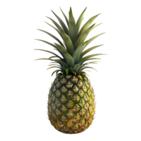 ai generato 3d interpretazione di un' ananas su trasparente sfondo - ai generato png