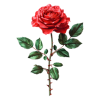 AI generated 3D Rendering of a Red Rose Flower on Transparent Background - Ai Generated png