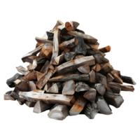 AI generated 3D Rendering of a Chopped Pieces of Woods on Transparent Background - Ai Generated png