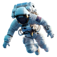 ai generado 3d representación de un astronauta en espacio en transparente antecedentes - ai generado png