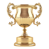 AI generated 3D Rendering of a Golden Winning Cup on Transparent Background - Ai Generated png