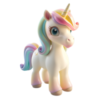 ai généré 3d le rendu de une Licorne sur transparent Contexte - ai généré png