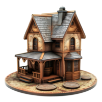 AI generated 3D Rendering of a Small House with Plants Around on Transparent Background - Ai Generated png