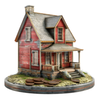 AI generated 3D Rendering of a Small House with Plants Around on Transparent Background - Ai Generated png