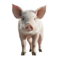 ai generiert 3d Rendern von ein Schwein Stehen auf transparent Hintergrund - - ai generiert png