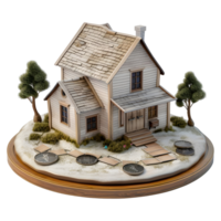 AI generated 3D Rendering of a Small House with Plants Around on Transparent Background - Ai Generated png