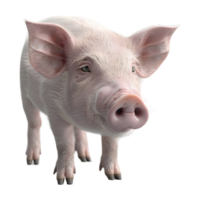 ai generiert 3d Rendern von ein Schwein Stehen auf transparent Hintergrund - - ai generiert png