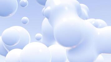 un manojo de blanco burbujas flotante en el aire lazo animación video