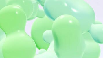 une bouquet de vert et bleu des ballons flottant dans le air boucle animation video