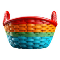 AI generated 3D Rendering of a Empty Fruits or Vegetables Basket on Transparent Background - Ai Generated png