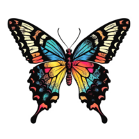 ai généré autocollant de une papillon sur une transparent Contexte - ai généré png