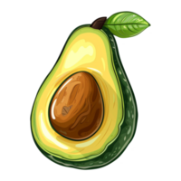 AI generated Sticker of a Green Avocado On a Transparent Background - Ai Generated png